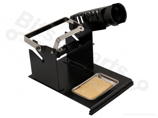 Soldering iron stand with solder holder and sponge